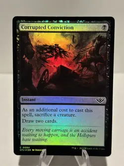 Corrupted Conviction 84 C Outlaws of Thunder Junction FOIL NM MTG - Image 1