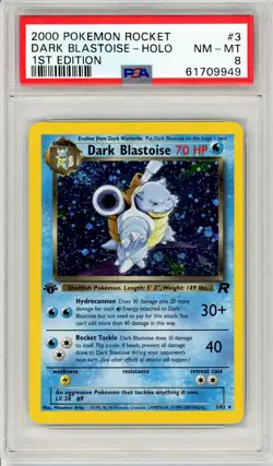 Pokemon Dark Blastoise #3 Team Rocket 1st Edition PSA 8 NM-MT - Image 1