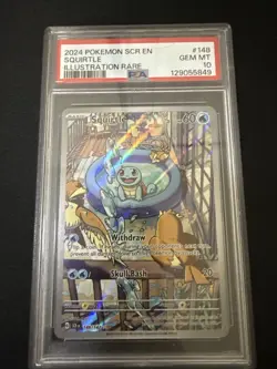 Pokemon TCG Squirtle 2024 Stellar Crown Illustration PSA 10 - Image 1
