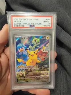 2022 POKEMON JPN SV PROMO SCARLET & VIOLET PRE-ORDER #001 PIKACHU PSA 10 - Image 1