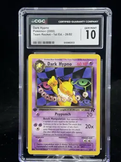 Dark Hypno #26 Non-Holo 1st Edition Team Rocket 2000 Pokemon CGC 10 😈 - Image 1
