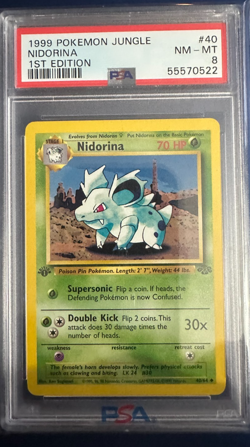 1999 Pokemon - 1st Edition Nidorina Jungle 40/64 - PSA 9 Mint! - WOTC - Image 1
