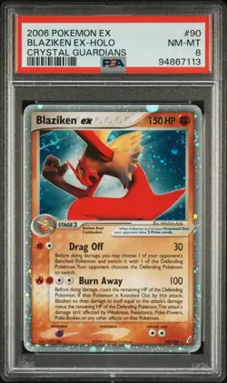 2006 Pokemon Blaziken ex 90/100 Crystal Guardians Holo PSA 8 - Image 1
