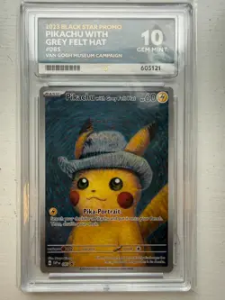 Pokemon TCG Pikachu with Grey Felt Hat Van Gogh Promo - Ace 10 Gem Mint - Image 3