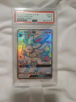 Pokemon TCG Sylveon GX Full Art SV76/SV94 Hidden Fates Shiny Vault PSA 9 - Image 1
