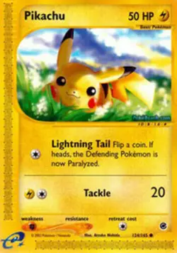 Pikachu 124/165 Expedition Common Played Pokemon DNA GAMES - Image 1