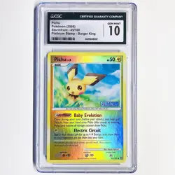 CGC 10 Pokemon 2008 Pichu Stormfront 45/100 Reverse Holo Platinum Stamp - Image 1