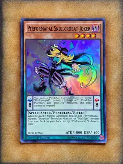 Yugioh Performapal Skullcrobat Joker PEVO-EN022 Super Rare 1st Ed NM - Image 1