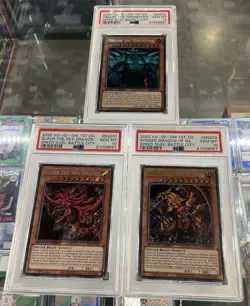 2020 Yu-Gi-Oh Obelisk/ Slifer/ Ra Speed Duel 1st Edition SP PSA 10 (Lot Of 3) - Image 1