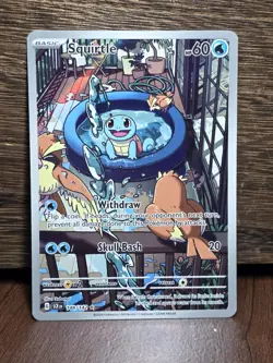 Pokemon TCG Squirtle Stellar Crown Illustration Card 148/142 2024 NM - Image 1