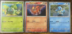 Pokemon TCG 151 Poster collection Promo Cards Charmander, Bulbasaur, Squirtle - Image 1