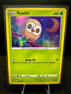 Rowlet SWSH220 Black Star Promo Cosmos Holo Pokemon TCG Card NM - Image 1