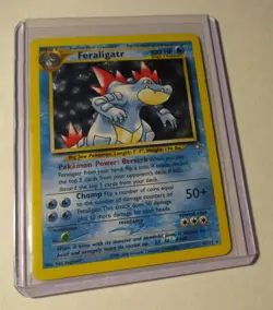 Pokemon TCG Neo Genesis Feraligatr 4/111 Holo Card 2000 Played Used Vintage - Image 1