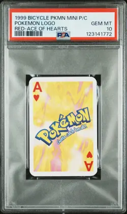 1999 BICYCLE POKEMON MINI PLAYING CARDS RED DECK POKEMON LOGO PSA 10 - Image 1