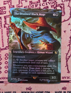 MTG Foil The Destined Black Mage Borderless Final Fantasy NM - Image 1