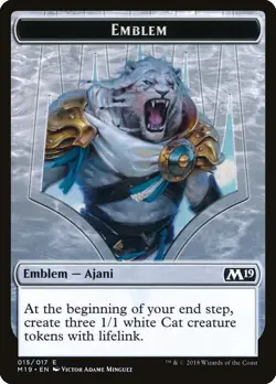 Emblem - Ajani - Core Set 2019 #015/017 MTG Magic The Gathering - Image 1