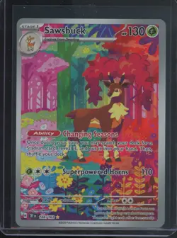 Pokemon TCG Sawsbuck 166/162 Temporal Forces Illustration Rare NM - Image 1