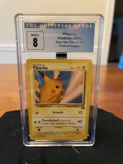 Pokemon 2001 Pikachu Black Star Promo 26 CGC Graded 8 NM/Mint - Image 1