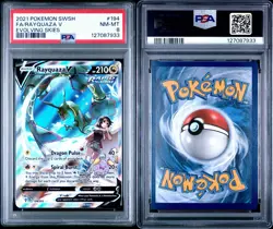 2021 POKEMON SWORD & SHIELD EVOLVING SKIES #194 FULL ART/RAYQUAZA V PSA 8 - Image 3