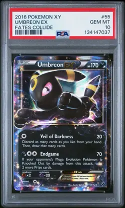 2016 Pokemon XY Fates Collide Umbreon EX 55/124 #55 PSA 10 - Image 1