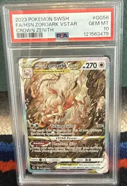 2023 Pokemon Hisuian Zoroark VStar #GG56 Full Art Crown Zenith PSA 10 - Image 1