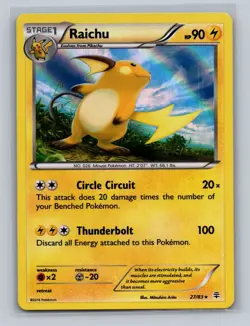 2x Pokemon Generations Raichu 1x Reverse Holo & 1x Holo 27/83 LP - Image 3