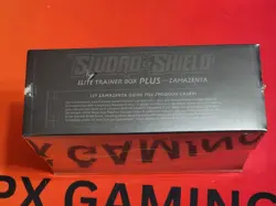Pokemon TCG Sword & Shield Elite Trainer Box Plus Zamazenta Gold Small Rip - Image 3