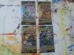 Pokemon TCG Unbroken Bonds Booster Packs x4 - Complete Art Set w/ Sleeves - Image 1