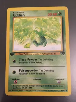 Pokemon 🚀 First Edition Oddish 63/82 🚀 Team Rocket 🚀 NM-MT - Image 1