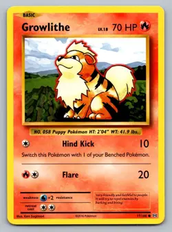 Pokemon TCG XY - Evolutions Growlithe 17/108 - Image 1