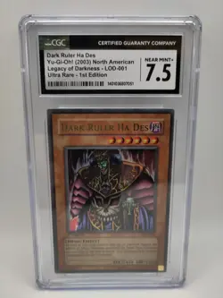 Dark Ruler Ha Des-Yu GI Oh-LOD001-1st Edition-Ultra Rare-Graded 7.5-NM+-CGC - Image 1