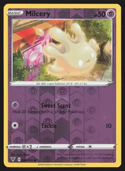 SWSH04: Vivid Voltage Milcery #080/185 Reverse Holo Pokemon Card - Image 1