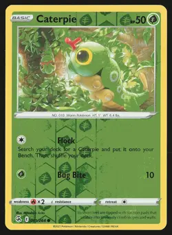 SWSH08: Fusion Strike Caterpie #001/264 Reverse Holo Pokemon Card - Image 1