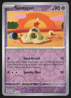 SV06: Twilight Masquerade Sandygast #091/167 Reverse Holo Pokemon Card - Image 1