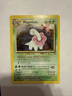 Pokemon TCG Meganium Neo Genesis Holo Rare Card 10/111 NM condition unlimited - Image 1