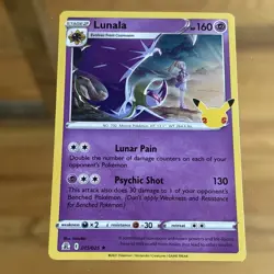 LUNALA Holo 015/025 25TH CELEBRATIONS POKEMON CARD - Image 1