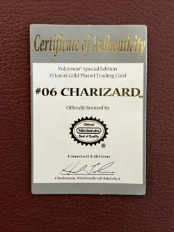 1999 Charizard Pokemon Trading Card Gold Plated, Limited Edition Burger King - Image 4