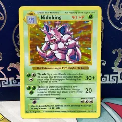 Pokemon TCG Card NIDOKING 11/102 Base Set Shadowless Holo NM - Image 1