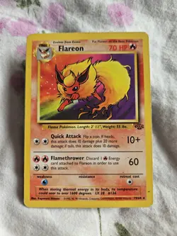 Pokemon Card Flareon 19/64 Non Holo Jungle Set WOTC Rare Played - Image 1