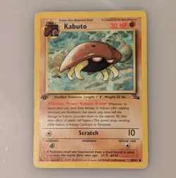 Pokemon Kabuto 1st First Edition 50/62 Fossil Card 1999 - Image 1