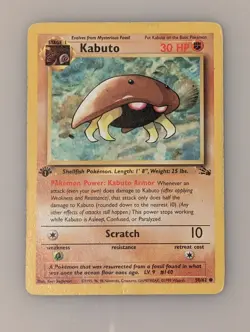 Pokemon Kabuto 1st First Edition 50/62 Fossil Card 1999 - Image 2