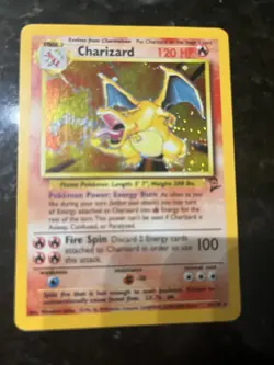 Pokemon Base Set Charizard Holo Rare Card 4/102 Unlimited Edition - Image 2