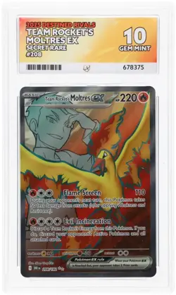 ACE 10 Team Rocket's Moltres EX 208/182 Destined Rivals Pokemon Card - Gem Mint - Image 1