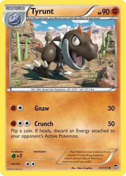 Tyrunt Uncommon XY - Furious Fists 61/111 NM English Pokemon Card - Image 1