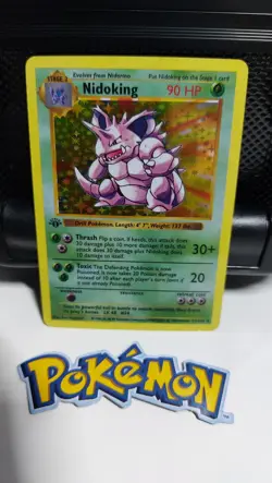 Nidoking 1st Edition Shadowless Pokemon 1999 Base Set 11/102 Holo Artcard/Proxy - Image 1