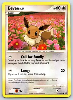 Eevee - Majestic Dawn 62/100 Vintage Ken Sugimori Pokemon Card LP - Image 1