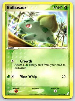 Bulbasaur - EX Crystal Guardians 46/100 Vintage Kagemaru Himeno Pokemon Card LP - Image 1