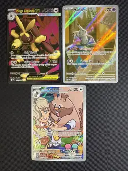 Pokemon TCG 3 Card Lot - Mega Lopunny EX FA, Mimikyu Holo & Greedent FA - Image 1