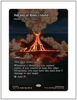 1x Volcano of Roku's Island, Borderless Art, Avatar, MTG NM - Image 1