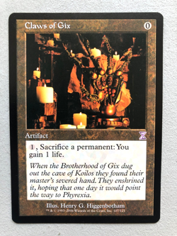 Mtg Carte Magic Timeshifted Claws of Gix English NM/LP - Image 1